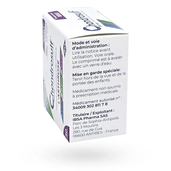 Chondrosulf 800 mg arthrose 30 comprimés flanc droit