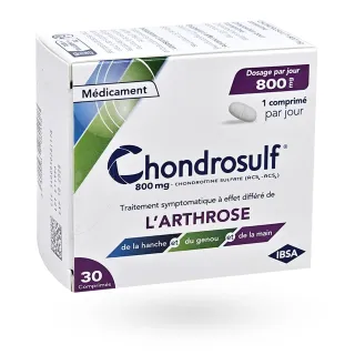 Chondrosulf 800 mg arthrose 30 comprimés face avant