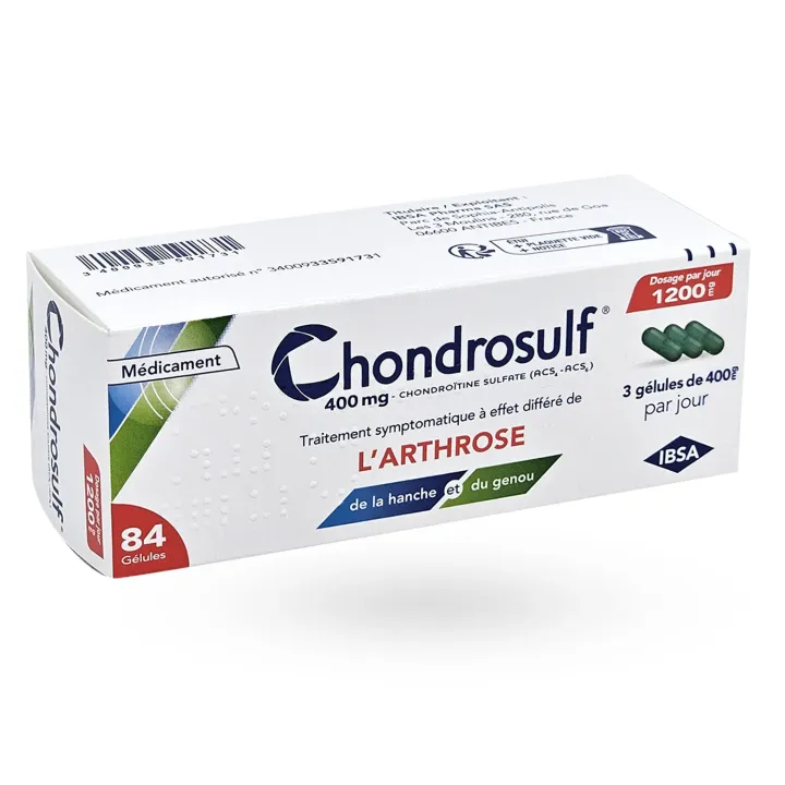 Chondrosulf 400 mg arthrose 84 gélules face arrière