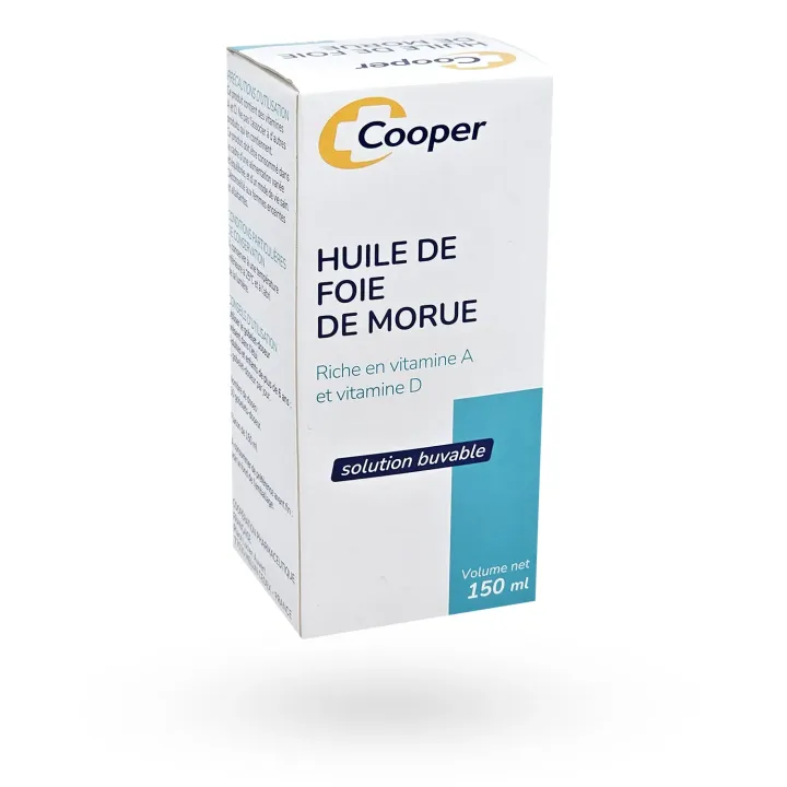 Huile de foie de morue Cooper 150 ml boite face arrière