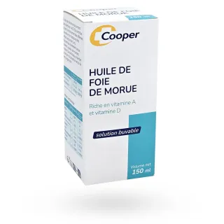 Huile de foie de morue Cooper 150 ml boite face avant