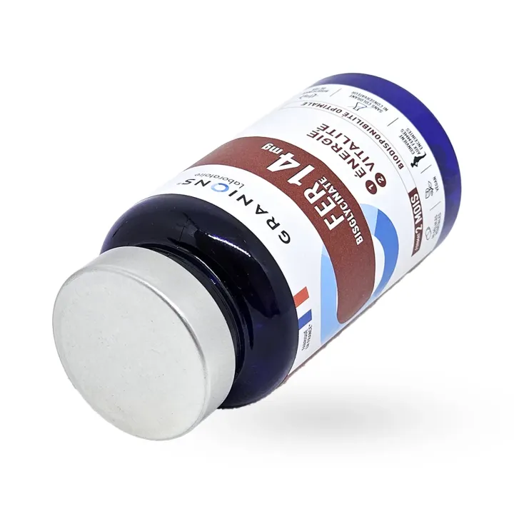 FER bisglycinate 14 mg Granions 60 gélules couché