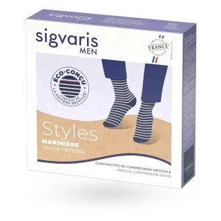 Sigvaris Styles Marinière – Chaussettes de contention homme Classe 2 boite