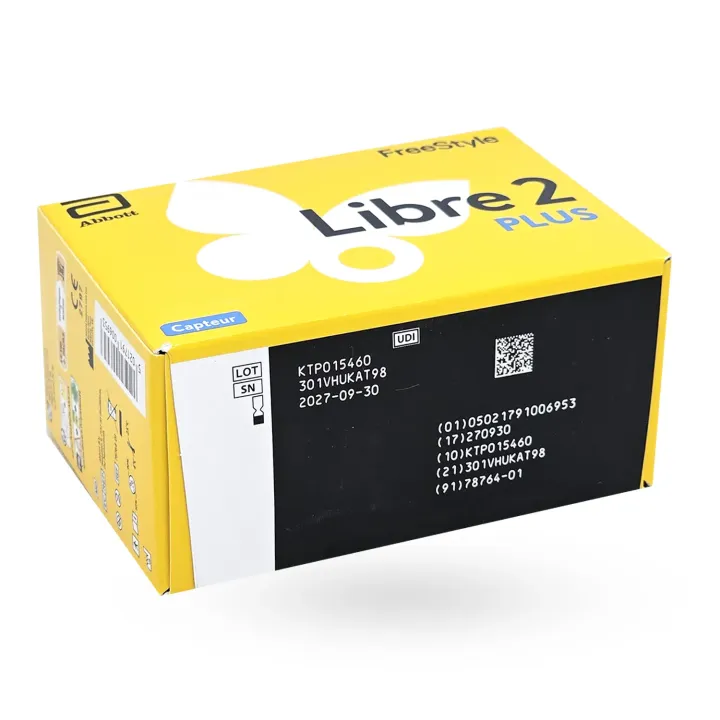 FreeStyle Libre 2 PLUS capteur face avant couché