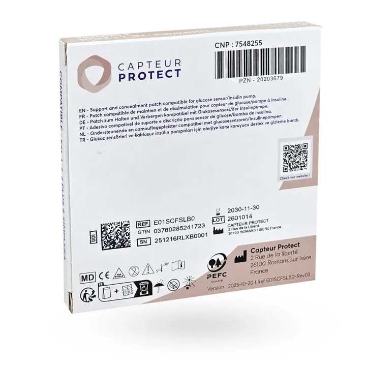 Capteur Protect 4 cover patches face arrière