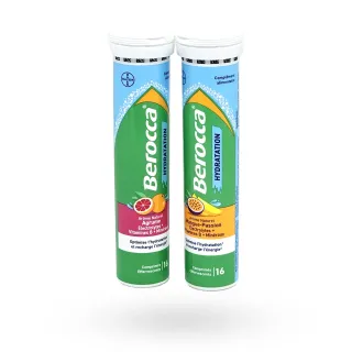 Berocca Hydratation 16 comprimés effervescents mangue/passion et agrumes