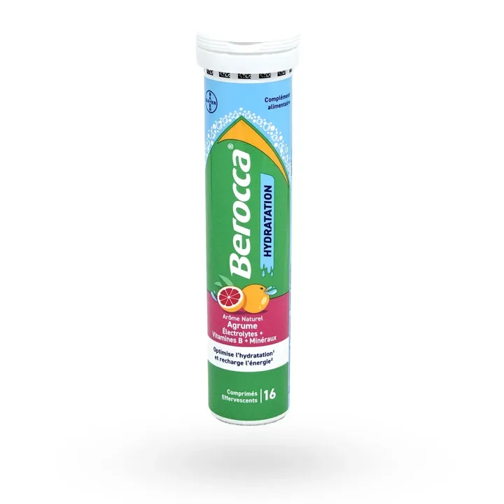 Berocca Hydratation 16 comprimés effervescents agrumes