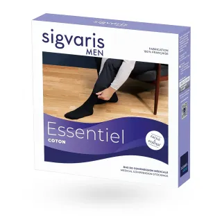 Sigvaris Essentiel coton – Bas de contention auto-fixants homme Classe 2 boite