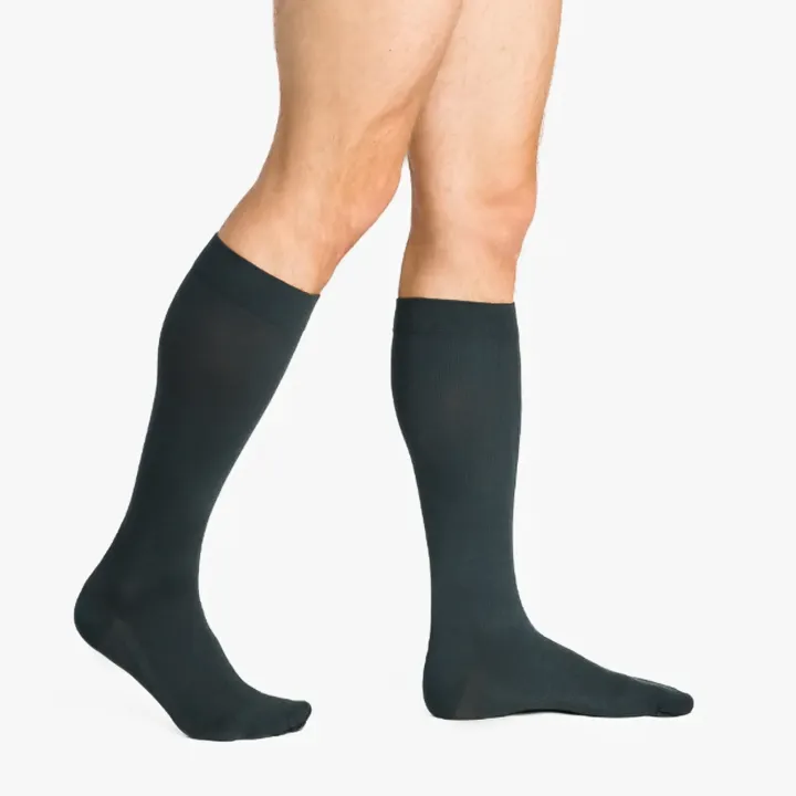 Sigvaris Essentiel coton – Chaussettes de contention homme Classe 2 granite