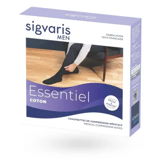 Sigvaris Essentiel coton – Chaussettes de contention homme Classe 2 boite