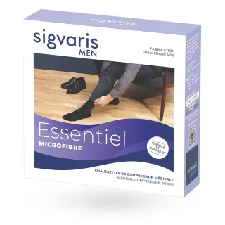 Sigvaris Essentiel microfibre Morpho (+) – Chaussettes de contention homme Classe 2 boite