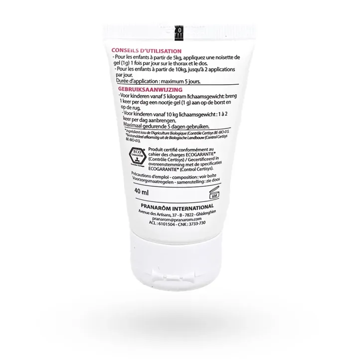 Pranarôm baume pectoral PranaBB huiles essentielles BIO 40 ml tube face arrière