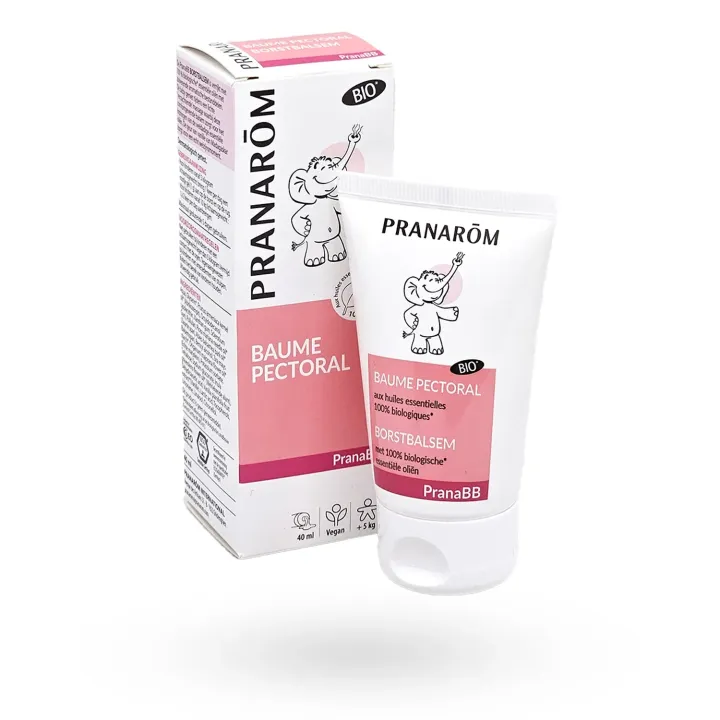 Pranarôm baume pectoral PranaBB huiles essentielles BIO 40 ml tube + boite face avant