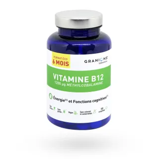 Vitamine B12 1200 µg Granions 180 comprimés face avant