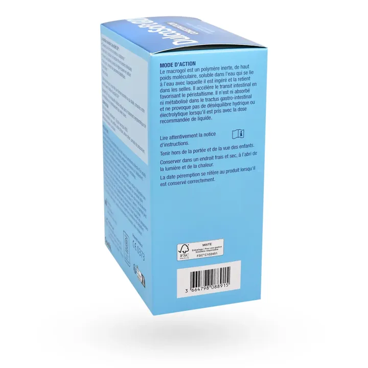DulcoSoft GO Macrogol 4000 goût citron – 20 sachets unidoses boite flanc gauche