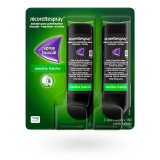 Nicorettespray 1 mg spray buccal 2 distributeurs menthe fraîche