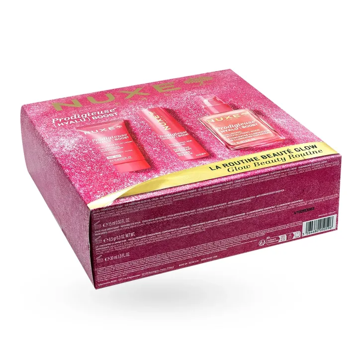 Coffret Noël Nuxe Prodigieuse® [HYALU] Boost – La Routine Beauté Glow 2026 boite couchée