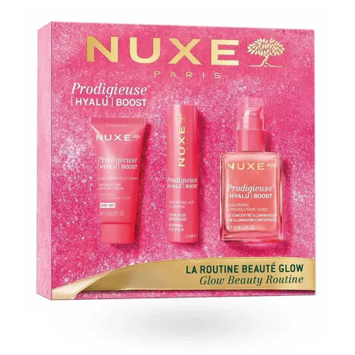 Coffret Noël Nuxe Prodigieuse® [HYALU] Boost – La Routine Beauté Glow 2026 boite face avant