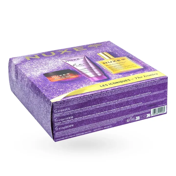 Coffret Noël Nuxe Les Iconiques 2026 – 3 soins incontournables boite couchée
