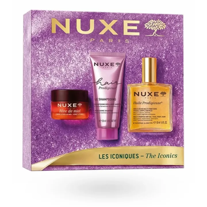 Coffret Noël Nuxe Les Iconiques 2026 – 3 soins incontournables boite face avant