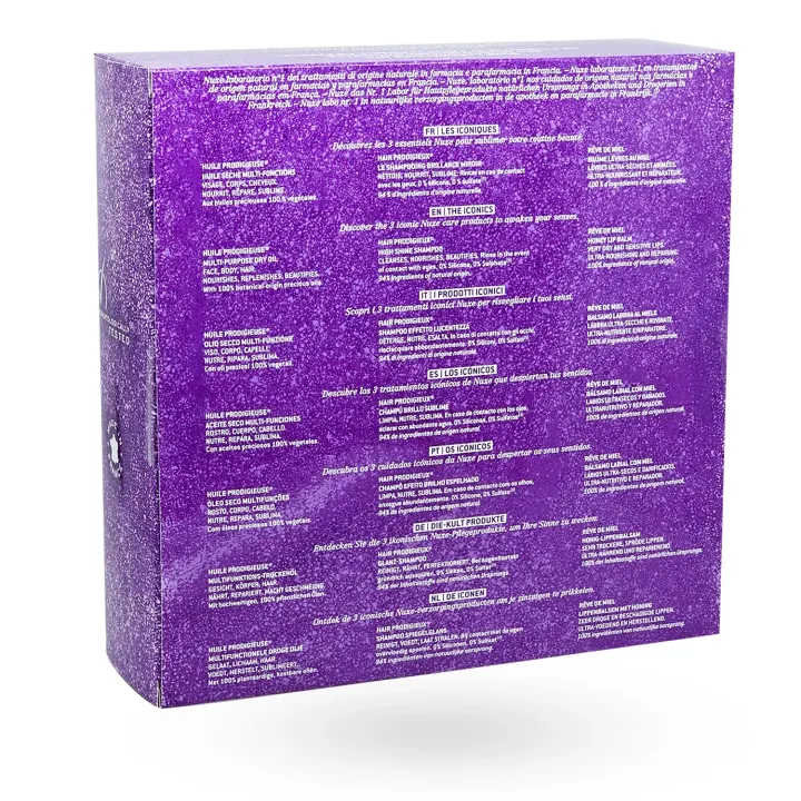 Coffret Noël Nuxe Les Iconiques 2026 – 3 soins incontournables boite face arrière
