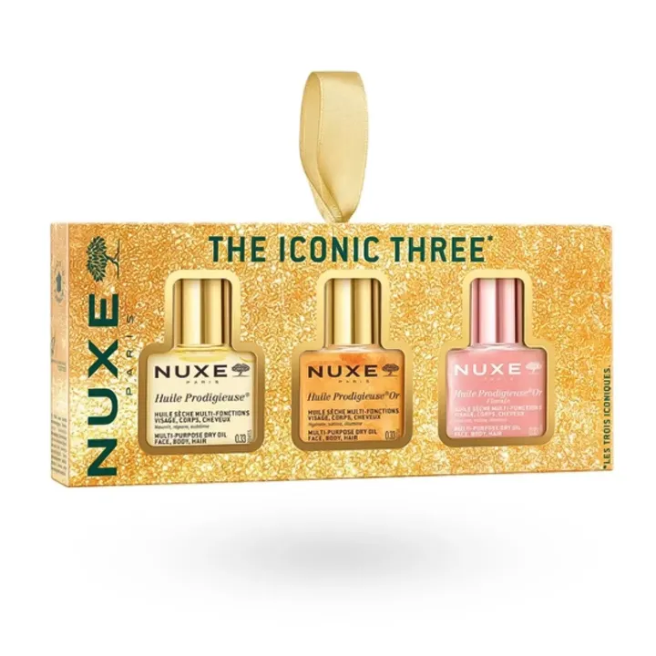 Coffret Noël Nuxe Huile Prodigieuse Les Trois Iconiques 2026 face avant