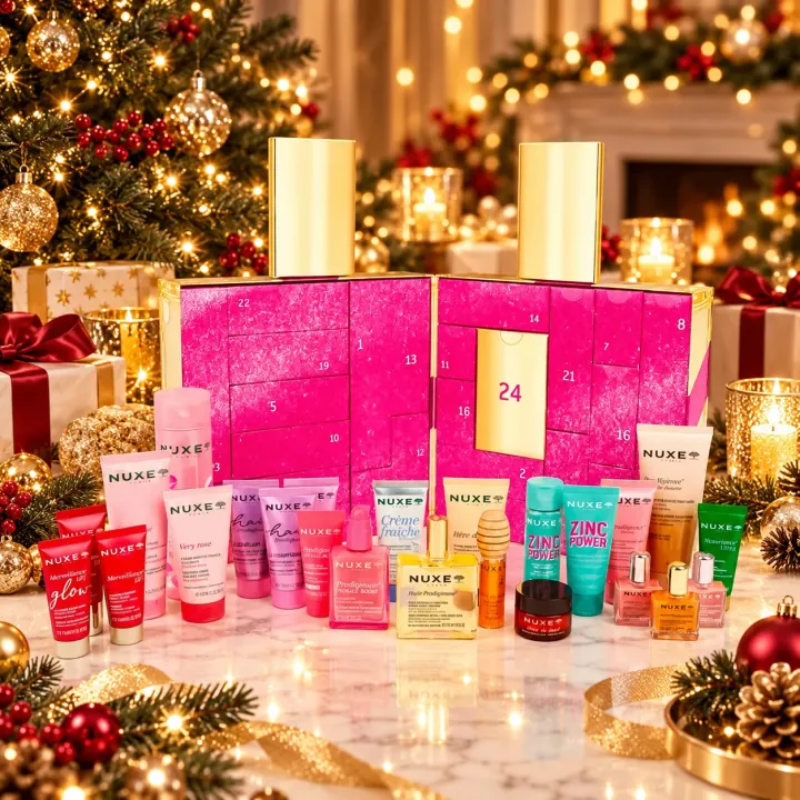 Calendrier de l’Avent Nuxe 2026 XXL – 24 soins beauté ouvert + produits Nuxe