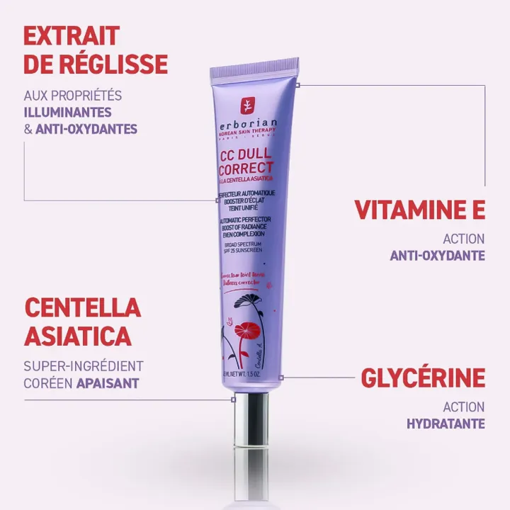 Erborian CC Dull Correct SPF 25 – Perfecteur de Teint Terne 15 ou 45 ml