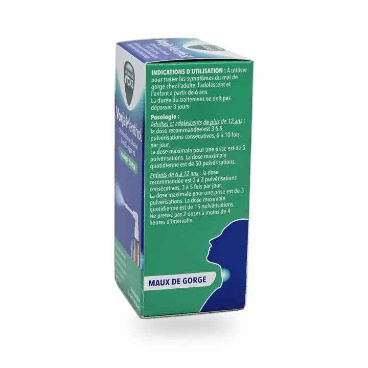 Vicks Vorja Menthol 2 mg/0,5 mg/ml – Spray maux de gorge 30 ml flanc droit