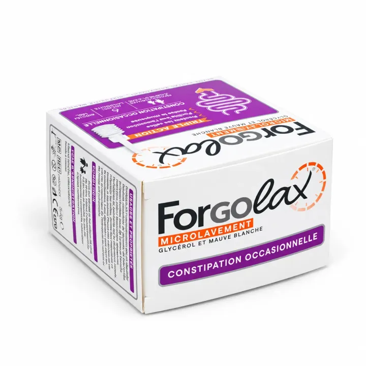 Forgolax Micro lavement Triple Action constipation – 6 unidoses face avant couchée
