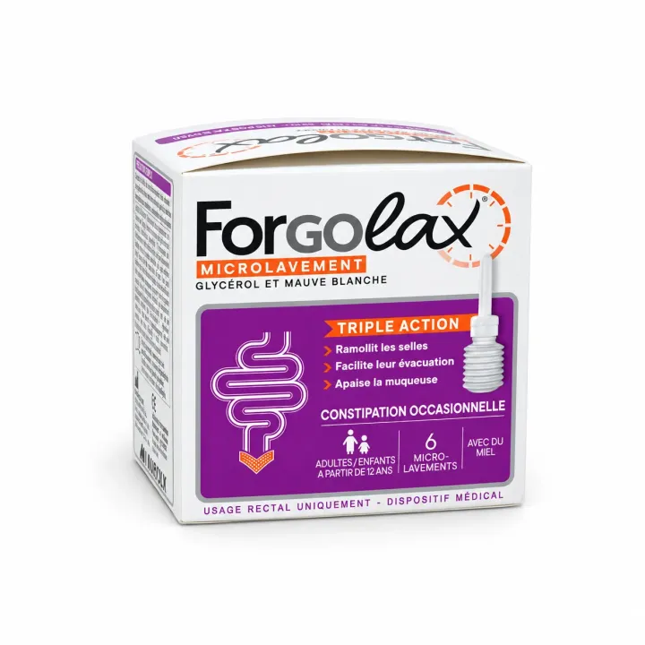 Forgolax Micro lavement Triple Action constipation – 6 unidoses face arrière