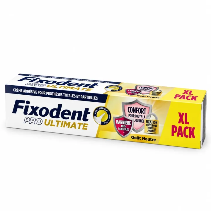 Fixodent PRO Ultimate crème adhésive goût neutre XL Pack 57 g face avant