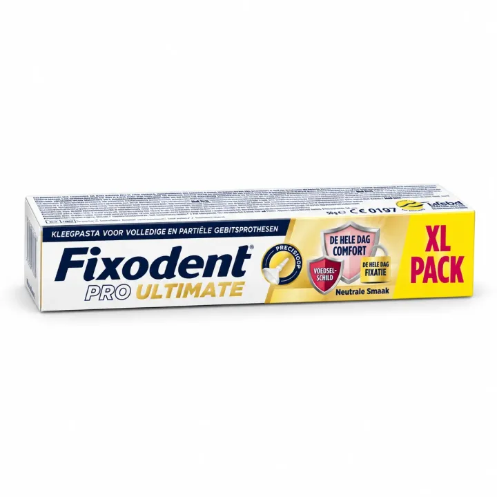 Fixodent PRO Ultimate crème adhésive goût neutre XL Pack 57 g flanc gauche