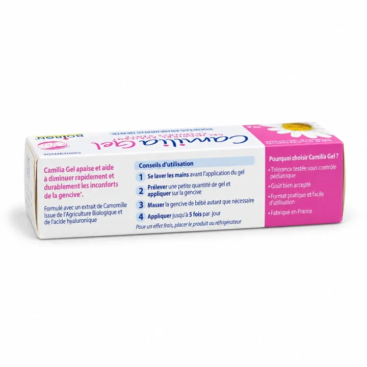 Camilia Gel Boiron – Gel gingival premières dents bébé 15 g face arrière