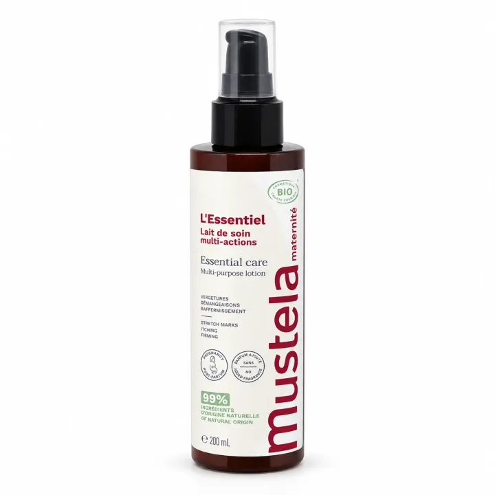 Mustela Essentiel Maternité Lait de soin BIO Grossesse et Post-partum 200 ml face 2