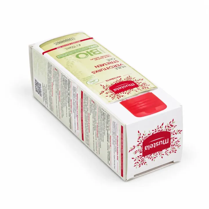 Mustela Huile Vergetures certifiée BIO Grossesse 105 ml couché