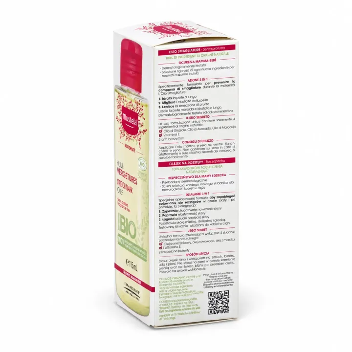 Mustela Huile Vergetures certifiée BIO Grossesse 105 ml flanc gauche