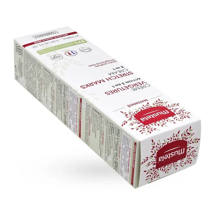 Mustela crème vergetures action 3 en 1 sans parfum 150 ml boite face avant couchée
