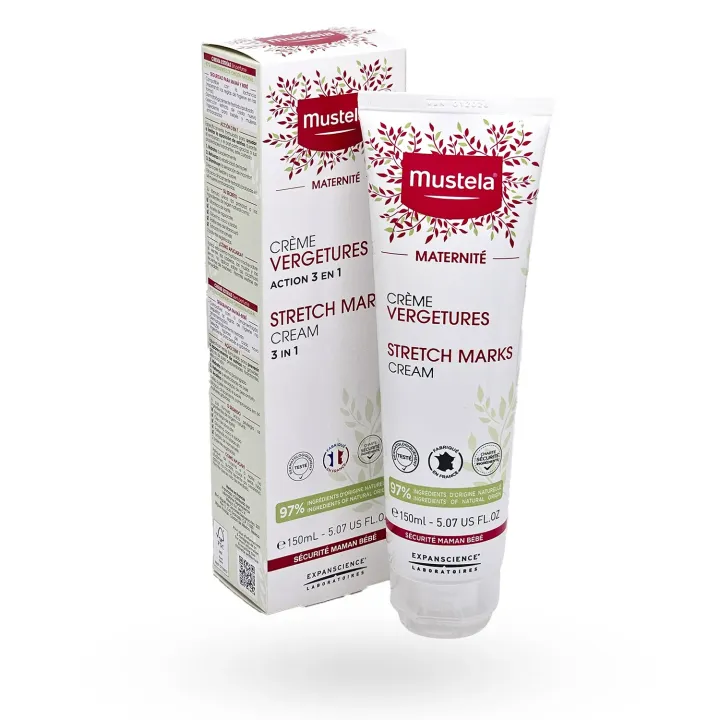 Mustela action 3 en 1 crème vergetures 150 ml boite + tube