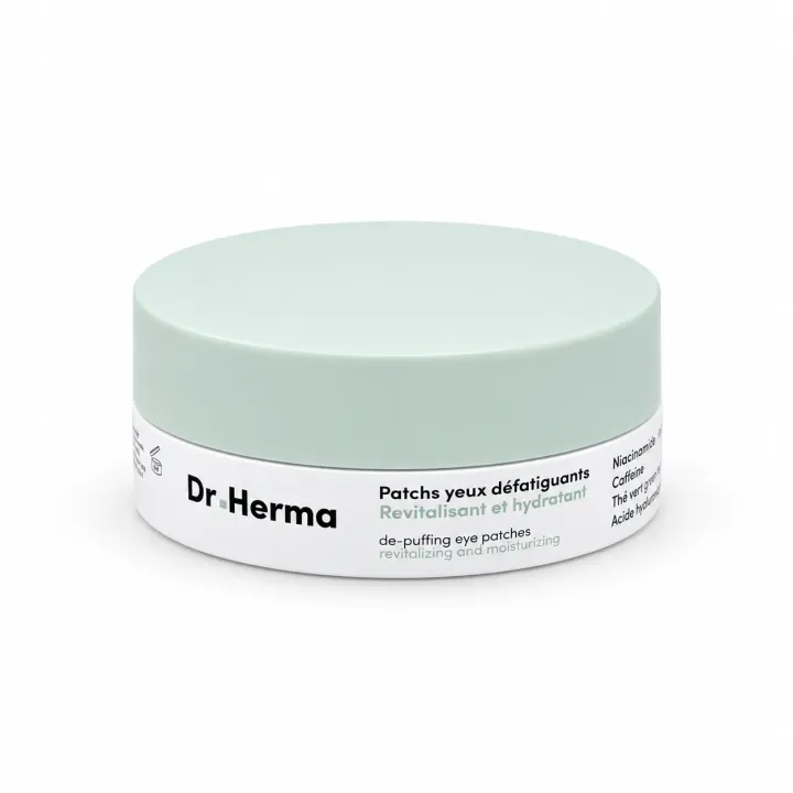 Dr Herma Patchs yeux défatigants hydrogel 30 patchs pot face avant