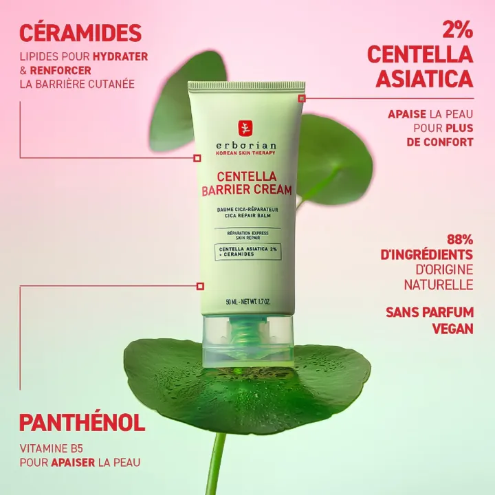 Erborian Centella Barrier Cream baume cica-réparateur 50 ml propriétés