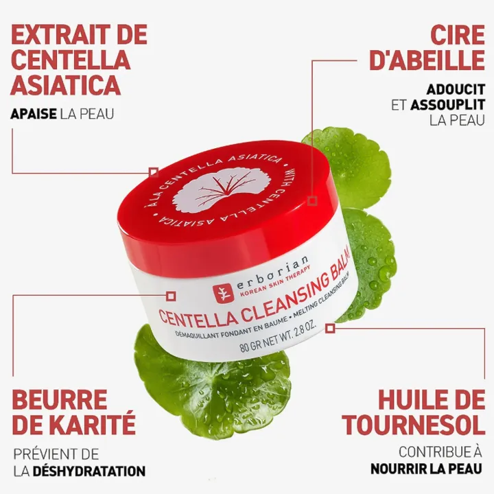 Erborian Centella Cleansing Balm baume démaquillant visage et yeux 80 g propriétés