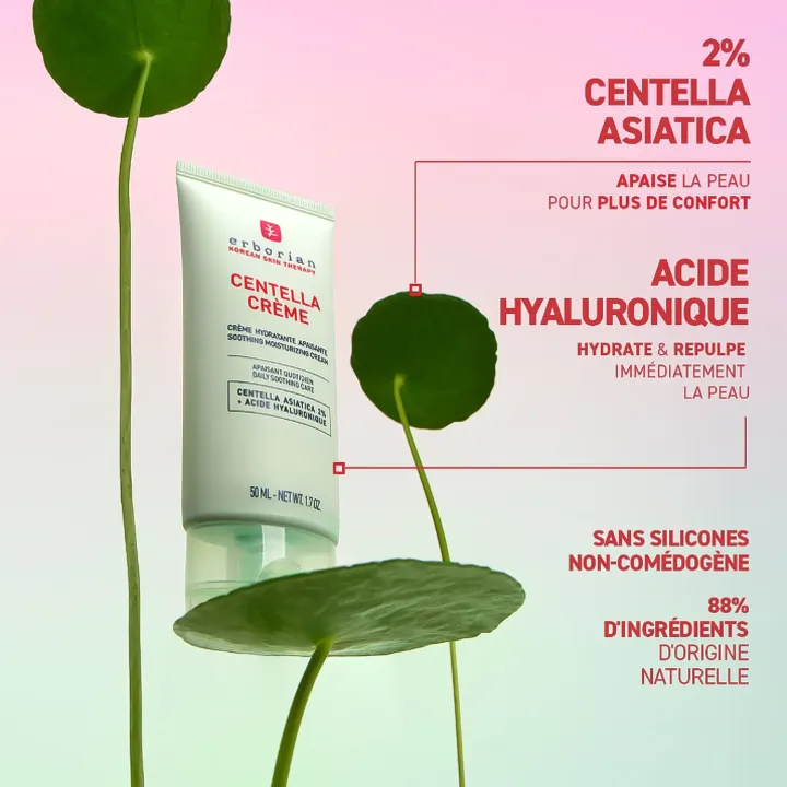 Erborian Centella Crème hydratante apaisante 50 ml propriétés