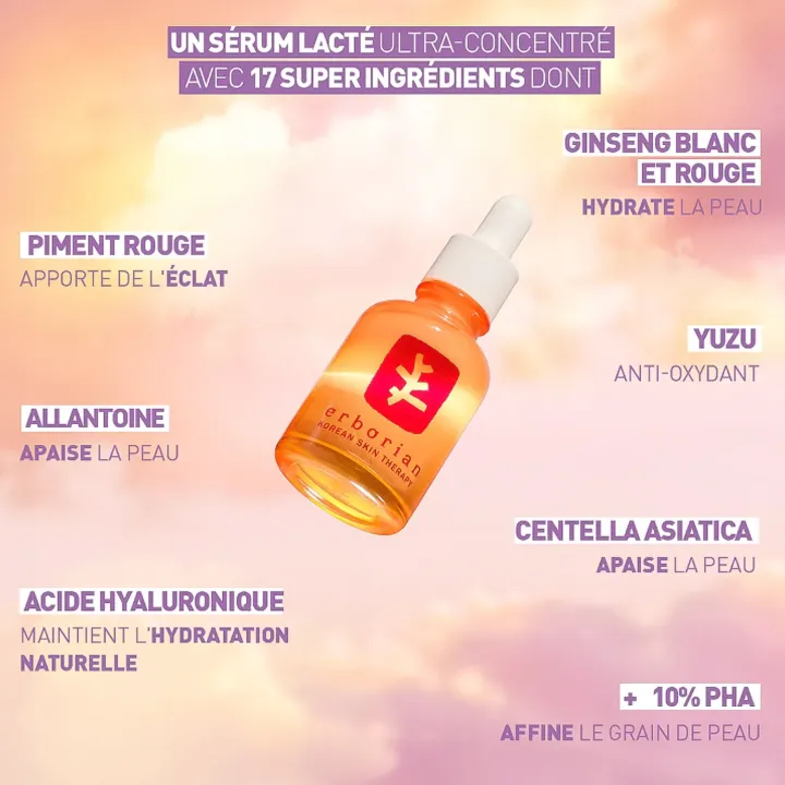 Erborian Skin Therapy Sérum Lacté Nuit multi-perfecteur ultra concentré 30 ml propriétés