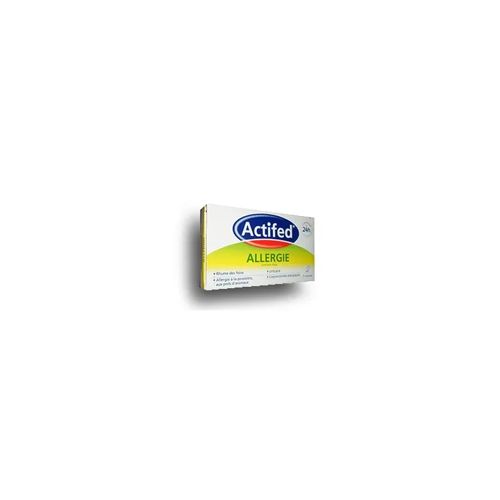 Actifed allergie Cétirizine 10 mg, boite de 7 comprimés