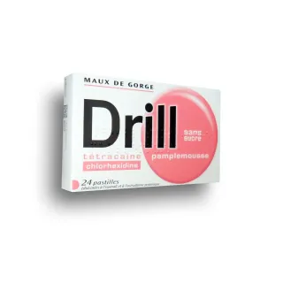 Pastilles Drill tétracaïne pamplemousse sans sucre