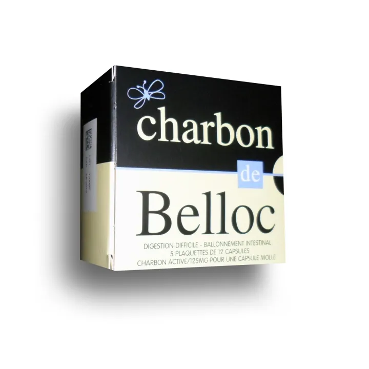 Charbon de Belloc 60 capsules charbon végétal