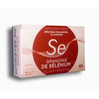 Granions de sélénium affections musculaires et cutanées