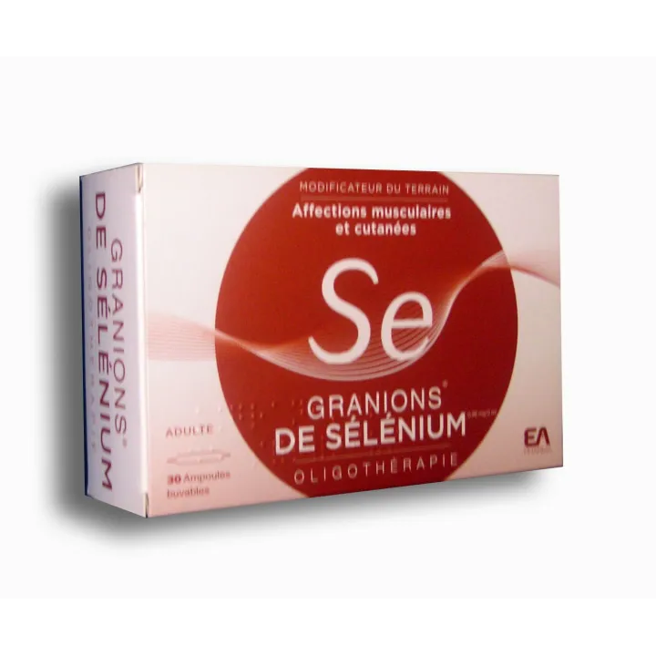 Granions de sélénium affections musculaires et cutanées