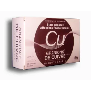 Granions de cuivre états grippaux affections rhumatismales